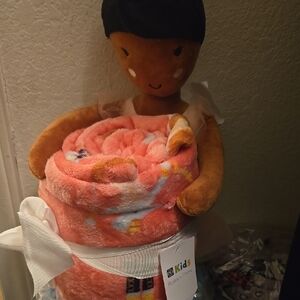 Plush Doll with Blanket - Pink